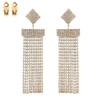 DANGLY RHINESTONE CLIP EARRING