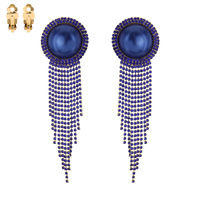 DANGLY RHINESTONE AND PEARL CLIP EARRING