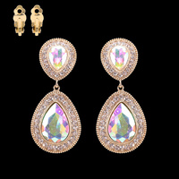 2 OVALS RHINESTONE CLIP EARRING