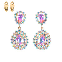 2 LOOP RHINESTONE CLIP EARRING