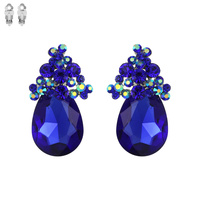 TEARDROP CLUSTER STONE CLIP EARRING