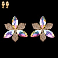 FLOWER LILIES CLIP ON EARRINGS