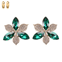 FLOWER LILIES CLIP ON EARRINGS