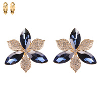 FLOWER LILIES CLIP ON EARRINGS