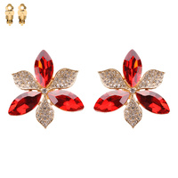 FLOWER LILIES CLIP ON EARRINGS