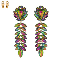 PEONY DANGLE STONE CLIP EARRING