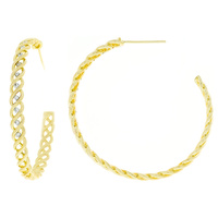 CUBIC ZIRCONIA HOOP EARRINGS