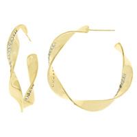 CUBIC ZIRCONIA HOOP EARRINGS