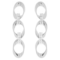 CUBIC ZIRCONIA WHITE GOLD PLATING EARRINGS