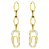 CUBIC ZIRCONIA GOLD PLATING EARRINGS
