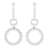 CUBIC ZIRCONIA WHITE GOLD PLATING EARRINGS