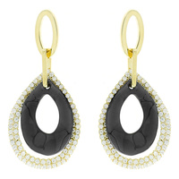 CUBIC ZIRCONIA GOLD PLATING EARRINGS