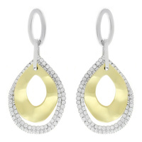CUBIC ZIRCONIA WHITE GOLD PLATING EARRINGS