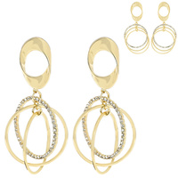 CUBIC ZIRCONIA GOLD PLATING EARRINGS