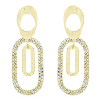 CUBIC ZIRCONIA GOLD PLATING EARRINGS