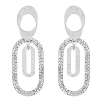 CUBIC ZIRCONIA WHITE GOLD PLATING EARRINGS