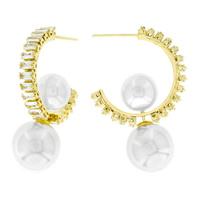 CUBIC ZIRCONIA GOLD PLATING EARRINGS