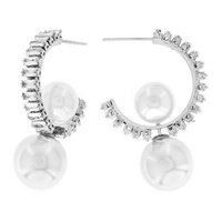 CUBIC ZIRCONIA WHITE GOLD PLATING EARRINGS
