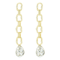 CUBIC ZIRCONIA GOLD PLATING EARRINGS