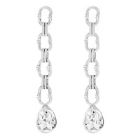 CUBIC ZIRCONIA WHITE GOLD PLATING EARRINGS
