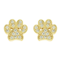 GAME DAY CZ PAW STUD EARRINGS