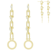 CUBIC ZIRCONIA METAL EARRINGS