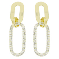 CUBIC ZIRCONIA METAL EARRINGS