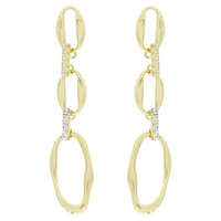 CUBIC ZIRCONIA METAL EARRINGS