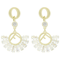 CUBIC ZIRCONIA METAL EARRINGS