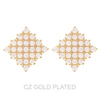 GOLD PLATED CZ KITE STUD EARRINGS