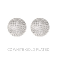 GOLD PLATED CZ PAVE BALL STUD EARRINGS