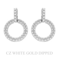 CIRCLE DOOR KNOCKER GOLD PLATED PEARL EARRINGS