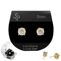 6MM CZ STUD W/BOX EARRING