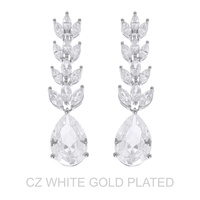 GOLD PLATED CUBIC ZIRCONIA VINE DROP EARRINGS