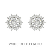 CRYSTAL CZ SUNFLOWER STUD EARRING