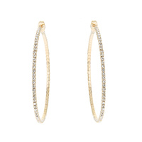 90MM RHINESTONE HOOP EARRING