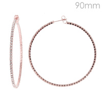 90MM RHINESTONE HOOP EARRING