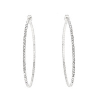 90MM RHINESTONE HOOP EARRING