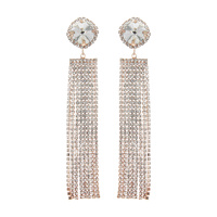 CIRCLE STONE RHINESTONE DANGLE EARRING