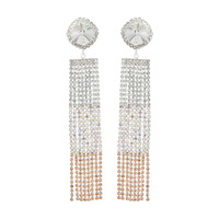 CIRCLE STONE RHINESTONE DANGLE EARRING