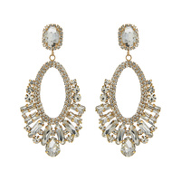 ELEGANT RHINESTONE STATEMENT POST EARRINGS