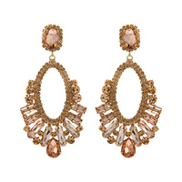ELEGANT RHINESTONE STATEMENT POST EARRINGS
