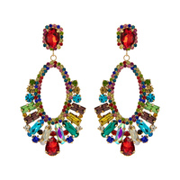 ELEGANT RHINESTONE STATEMENT POST EARRINGS