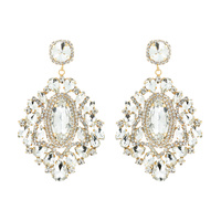 ELEGANT RHINESTONE CHANDELIER STATEMENT EARRINGS