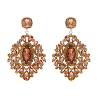 ELEGANT RHINESTONE CHANDELIER STATEMENT EARRINGS
