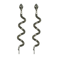 RHINESTONE SNAKE DANGLE DROP POST EARRINGS