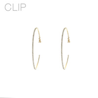 80MM CRYSTAL RHINESTONE CLIP HOOP EARRINGS