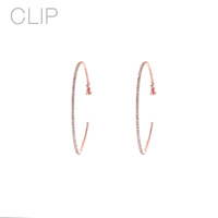 80MM CRYSTAL RHINESTONE CLIP HOOP EARRINGS