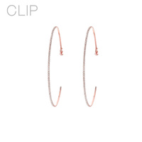 100MM RHINESTONE CLIP HOOP EARRINGS