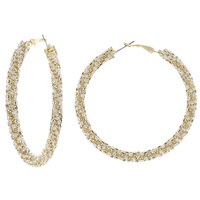 80MM PAVE TWISTED RHINESTONE DESIGN HOOP EARRINGS